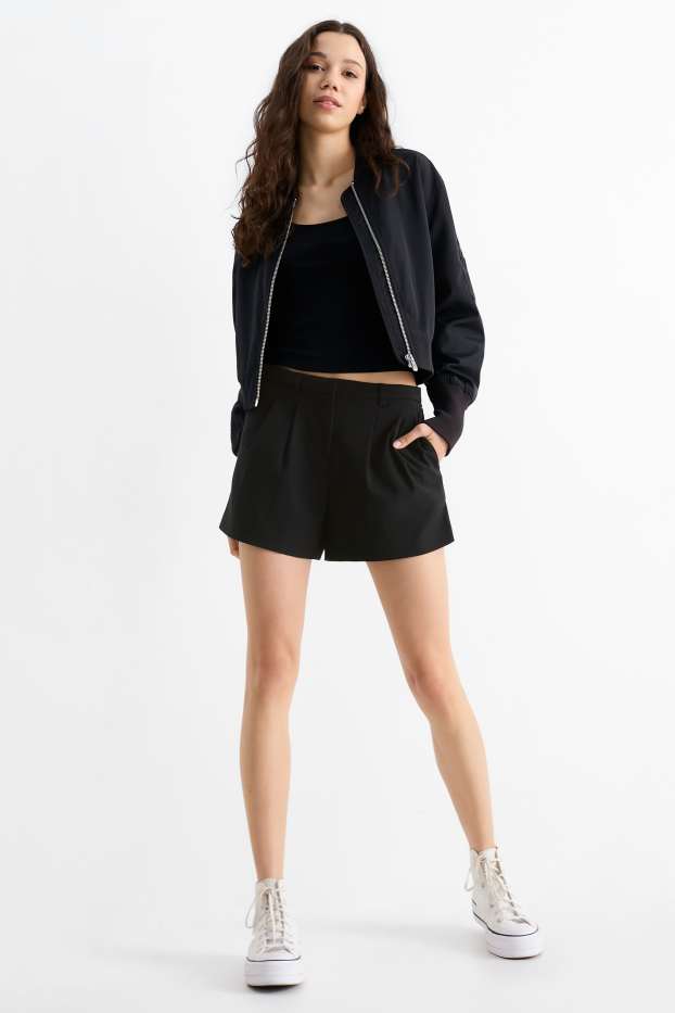 Donna - Shorts - vita media - nero