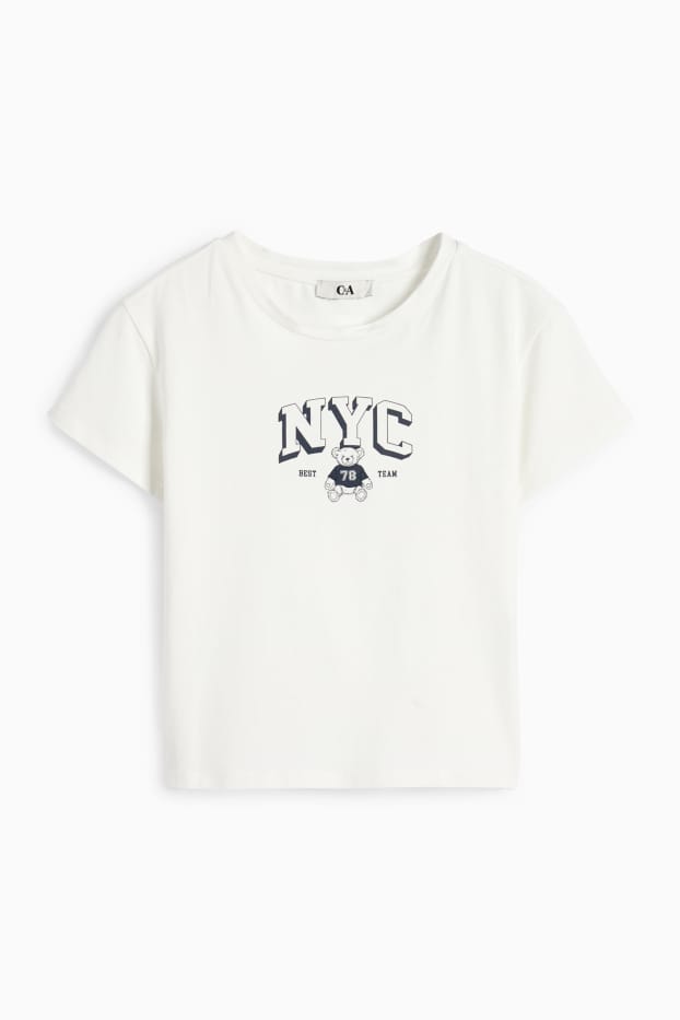 Mujer - Camiseta crop - blanco