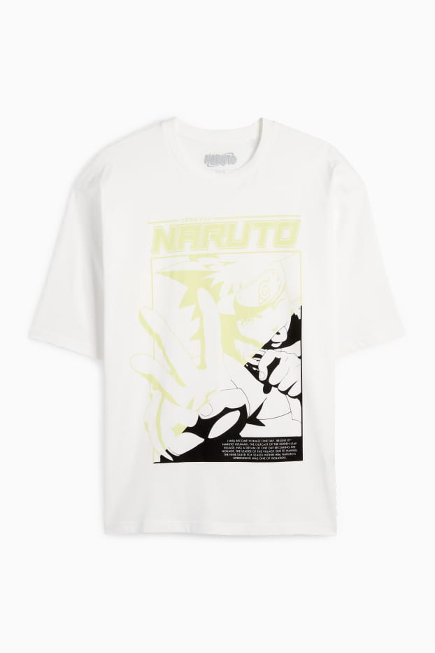Hommes - T-shirt - oversize - Naruto - blanc