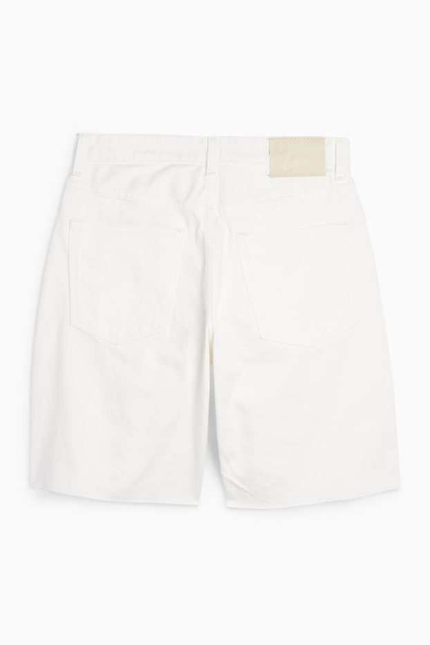 Mujer - Shorts vaqueros - mid waist - LYCRA® - blanco
