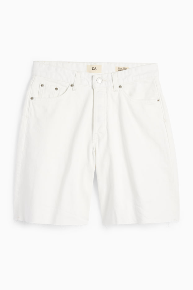 Mujer - Shorts vaqueros - mid waist - LYCRA® - blanco