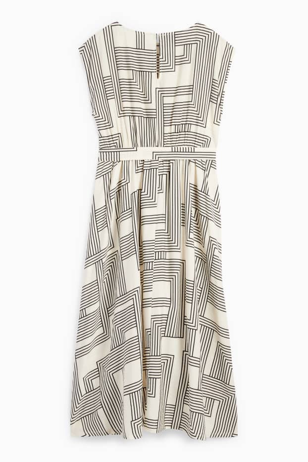 Femmes - Robe fit & flare - à motif - blanc / noir
