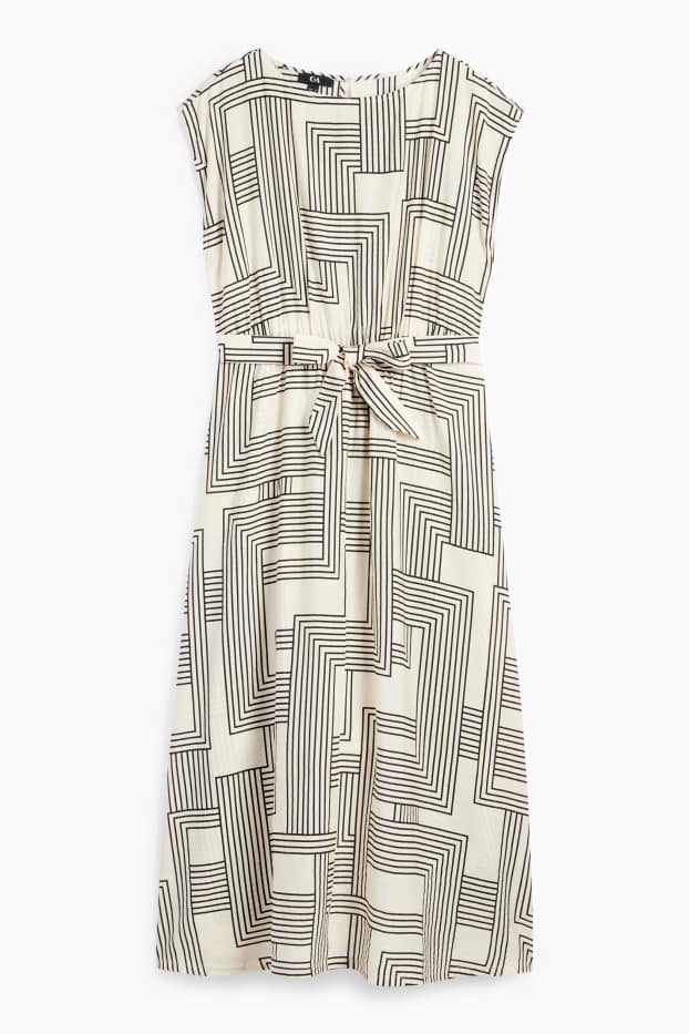 Femmes - Robe fit & flare - à motif - blanc / noir