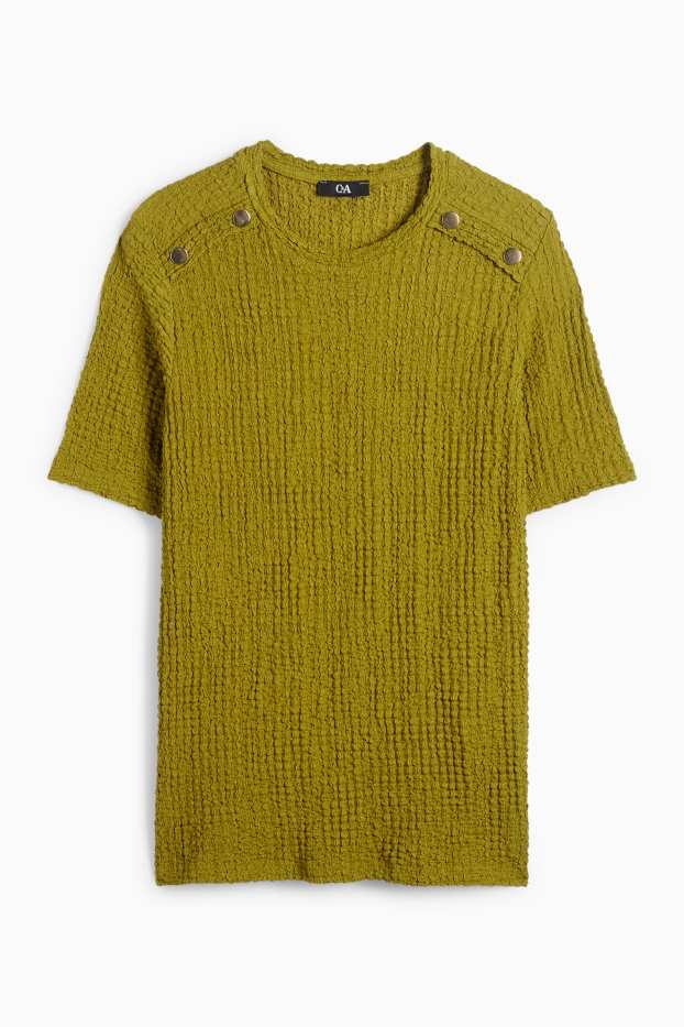 Women - T-shirt - regular fit - textured - green
