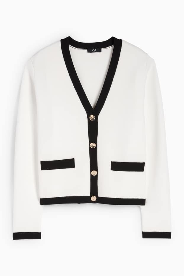 Women - Cardigan - black / white