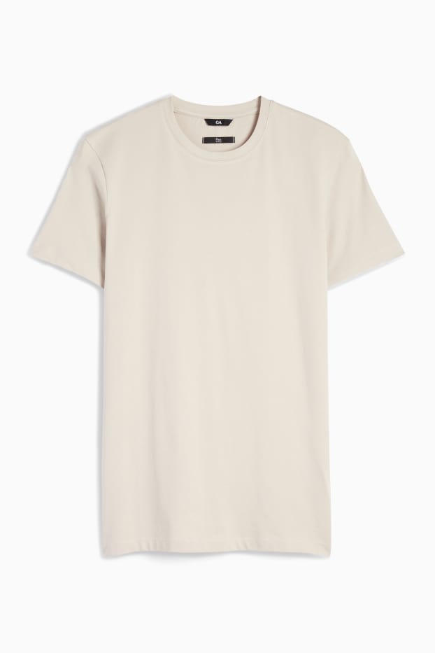 Men - T-shirt - slim fit - Flex - beige