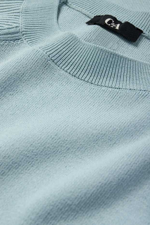 Femmes - Pull en maille - manches courtes - bleu clair