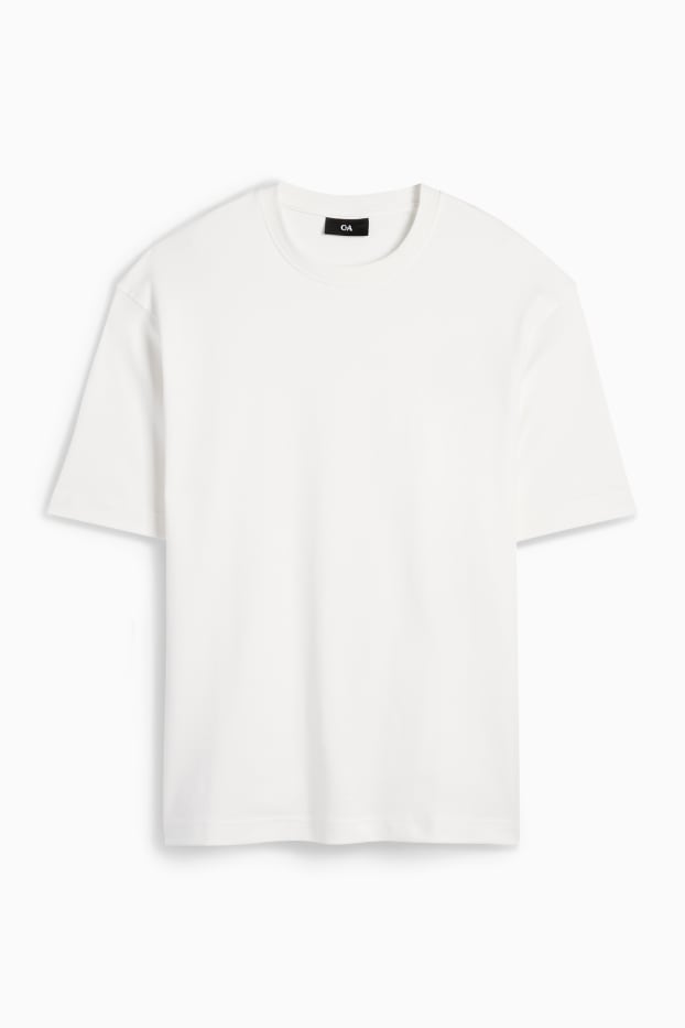 Pánské - Tričko - relaxed fit - bílá