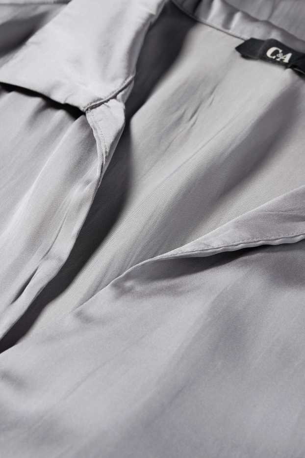 Women - Satin blouse top - gray