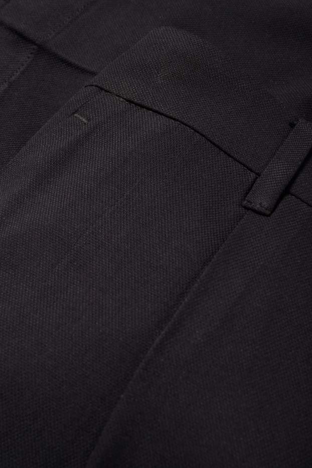 Women - Cloth trousers - high waist - tapered fit - black