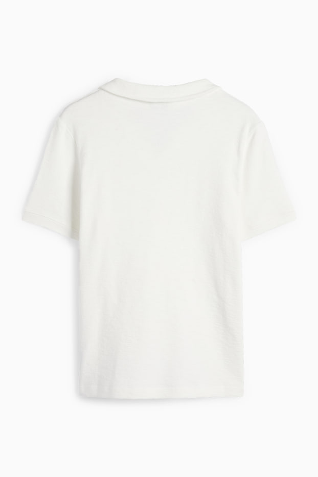 Children Boys - Polo shirt - textured - white
