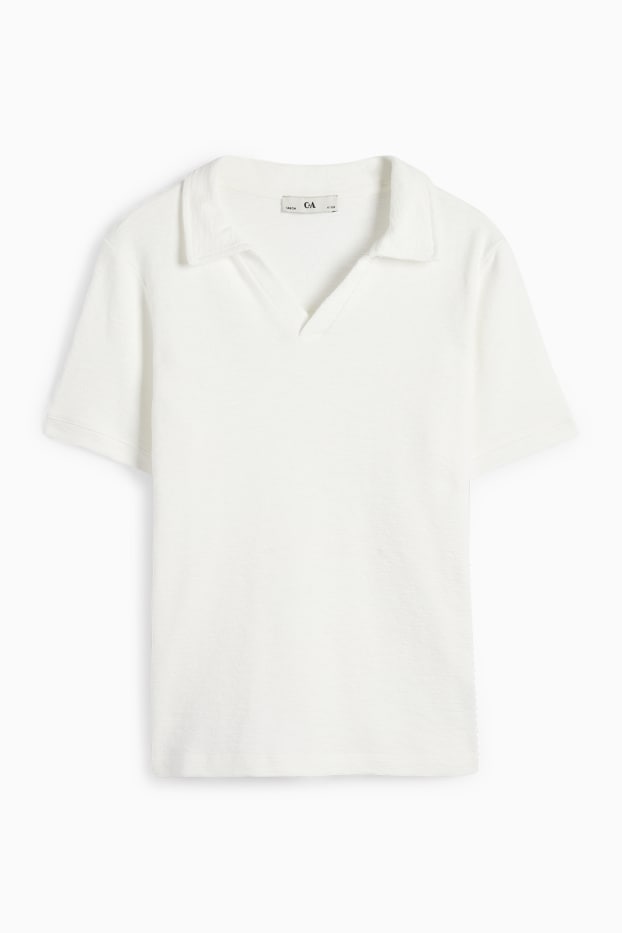 Children Boys - Polo shirt - textured - white