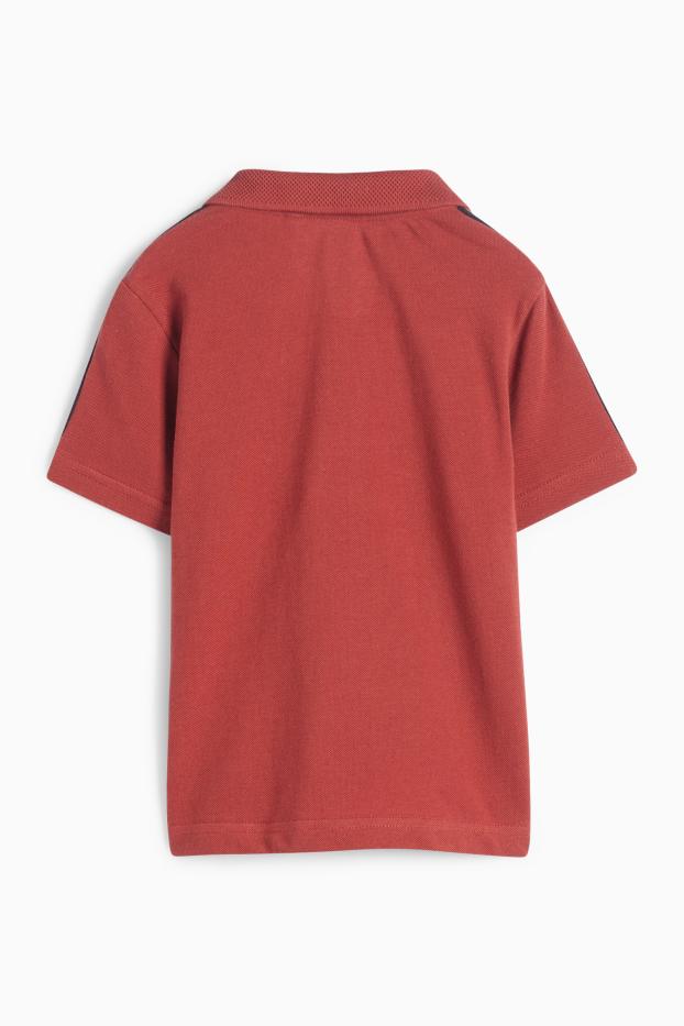 Kinder Buben - Poloshirt - dunkelrot