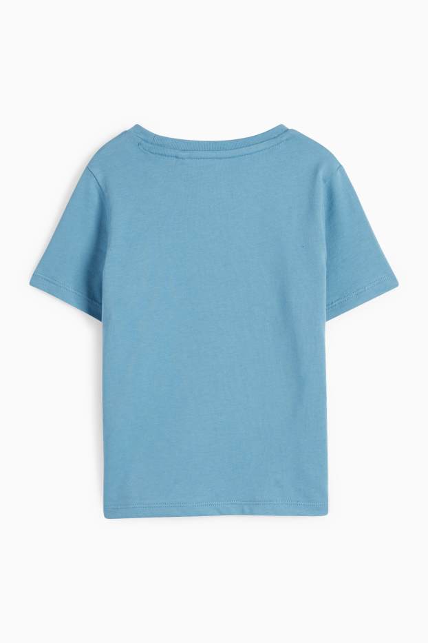 Kinderen: jongens - Monster op skateboard - T-shirt - blauw