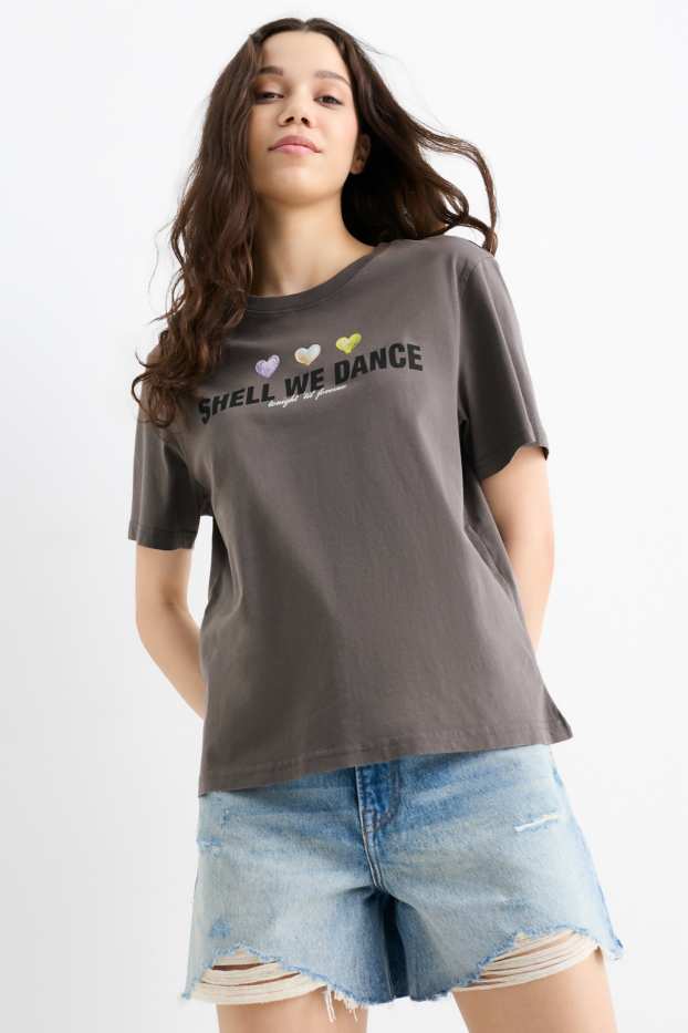 Damen - T-Shirt - Oversized - dunkelgrau
