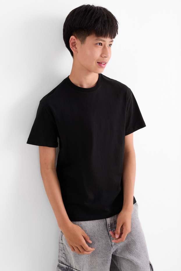 Kinder Buben - Kurzarmshirt - schwarz