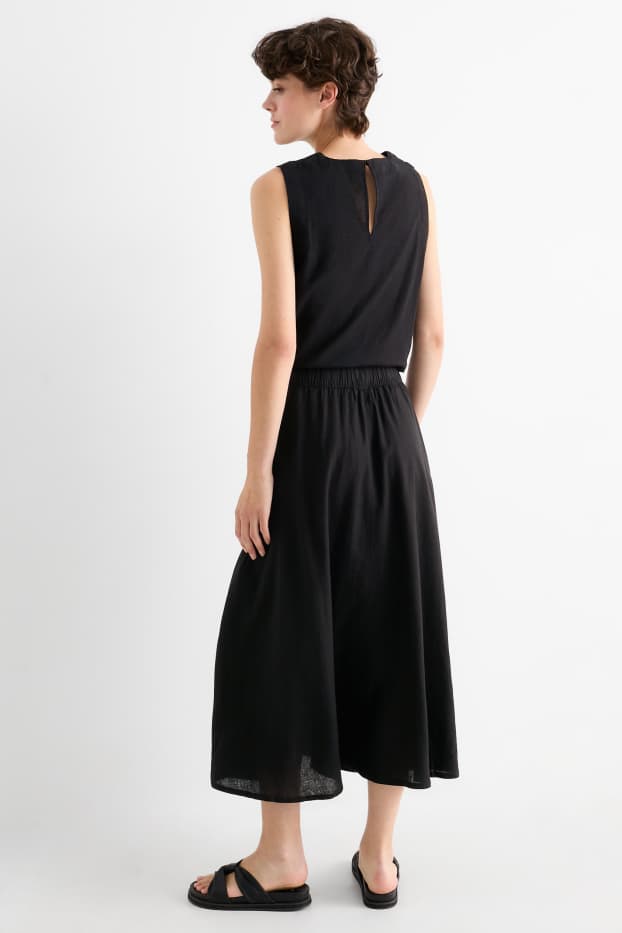 Donna - Gonna - misto lino - nero