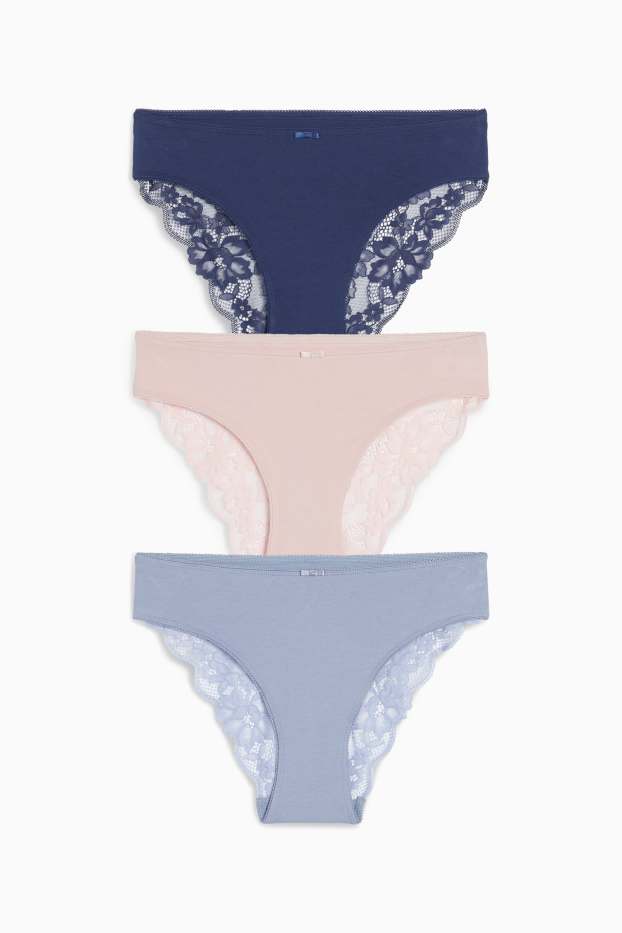Damen - Multipack 3er - Slip - dunkelblau