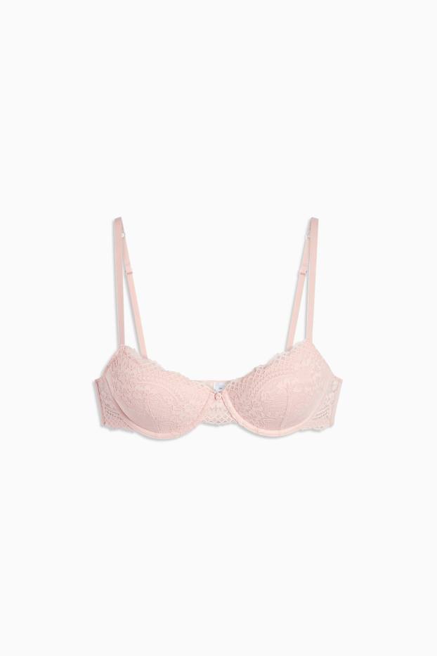 Dames - BH met beugels - DEMI - voorgevormd - roze