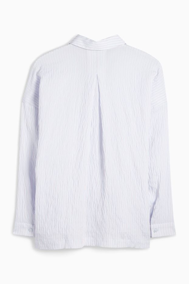 Dames - Blouse - gestreept - lichtblauw