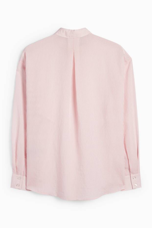 Dames - Blouse - gestreept - wit / roze