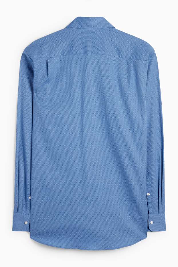 Heren - Business-overhemd - regular fit - kent - gemakkelijk te strijken - met patroon - blauw