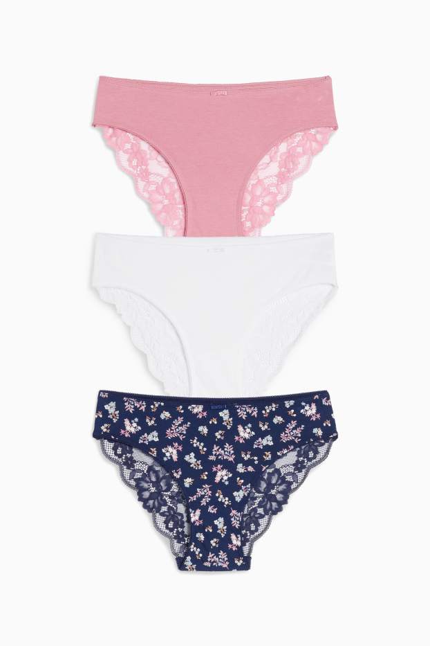 Damen - Multipack 3er - Slip - dunkelblau