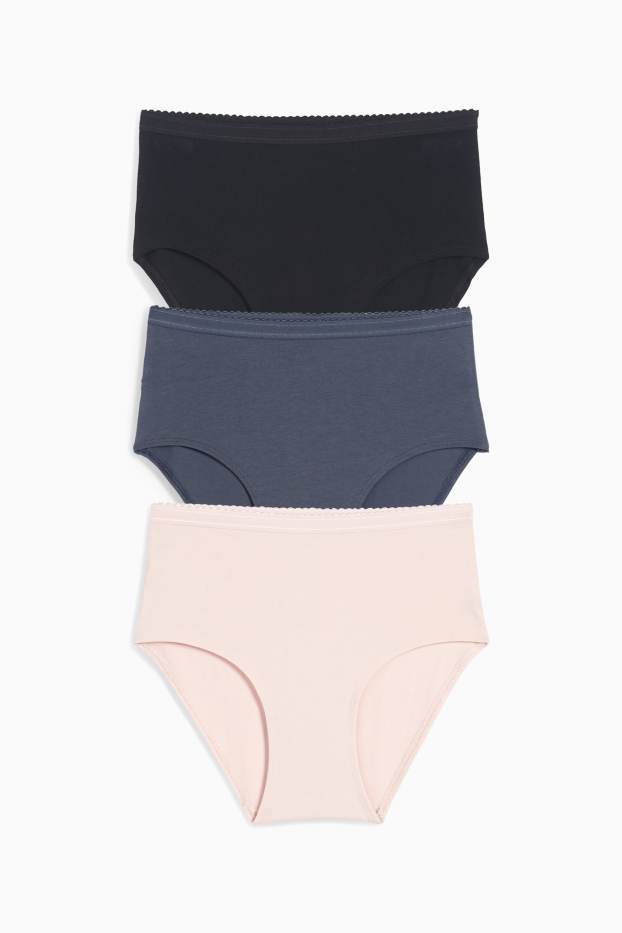 Women - Multipack of 3 - knickers - dark blue