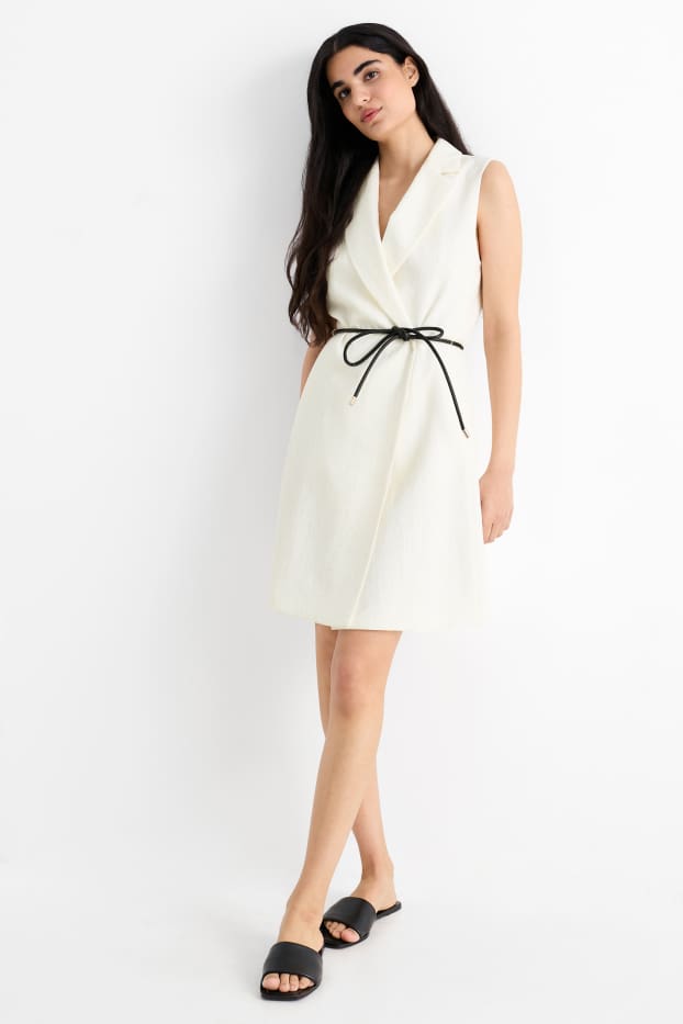 Dames - Lang vest - regular fit - wit