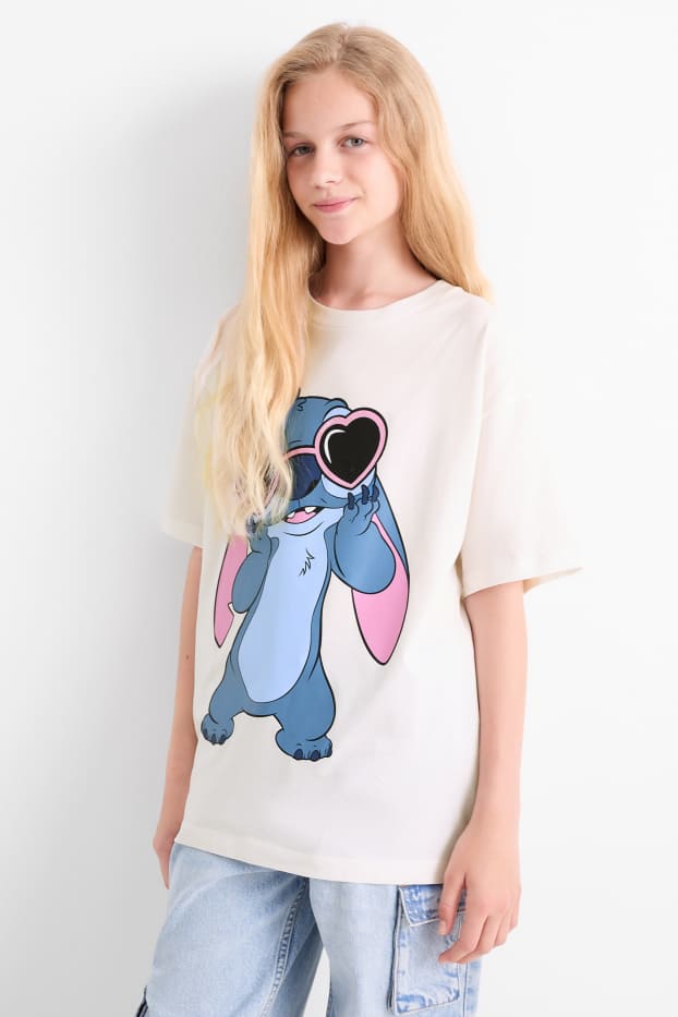 Copii - Fete - Lilo & Stitch - tricou cu mânecă scurtă - alb