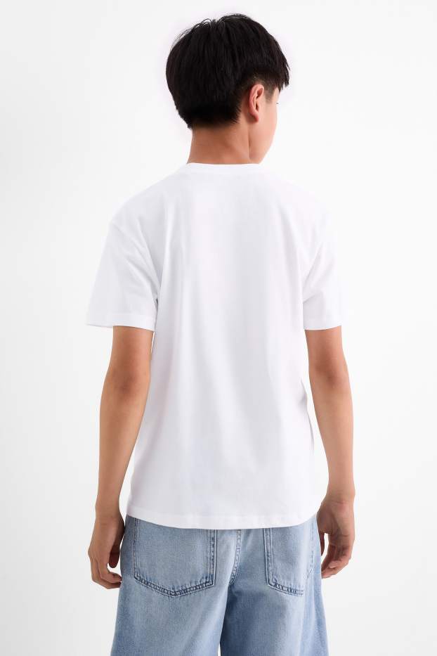 Kinder Buben - Multipack 2er - Kurzarmshirt - weiß