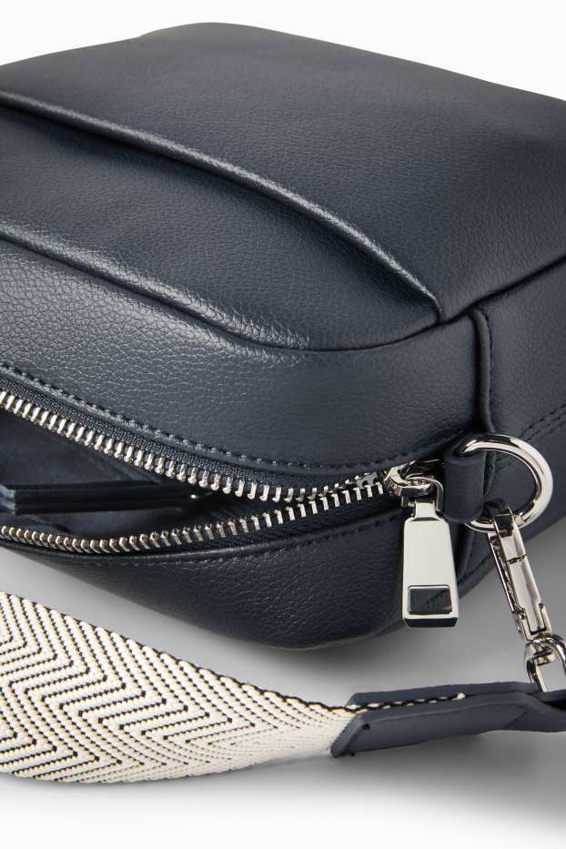 Kobiety - Torebka crossbody z odpinanym paskiem - imitacja skóry - ciemnoniebieski
