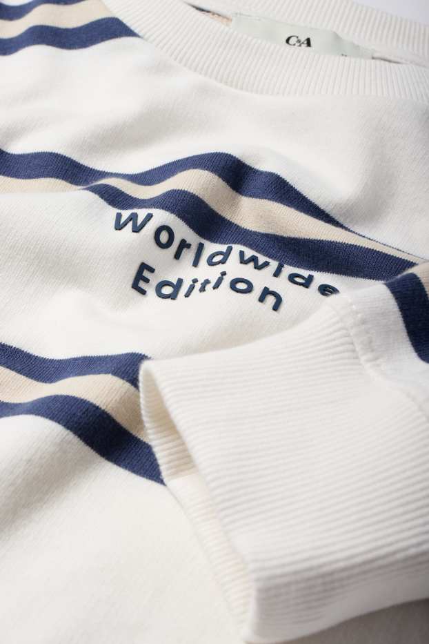 Enfants garçons - Sweat - à rayures - blanc