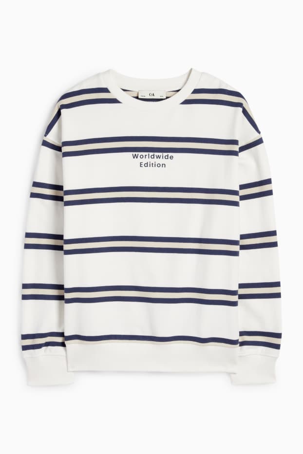 Enfants garçons - Sweat - à rayures - blanc