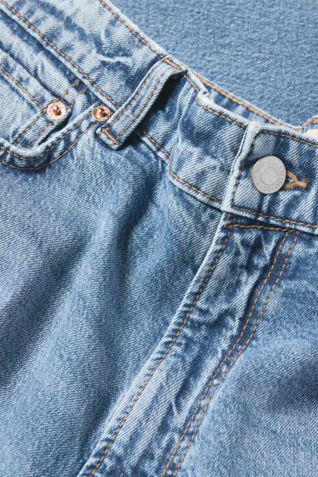 Dames - Wide leg jeans - low waist - jeansblauw