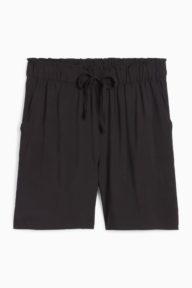 Donna - Shorts - vita alta - nero