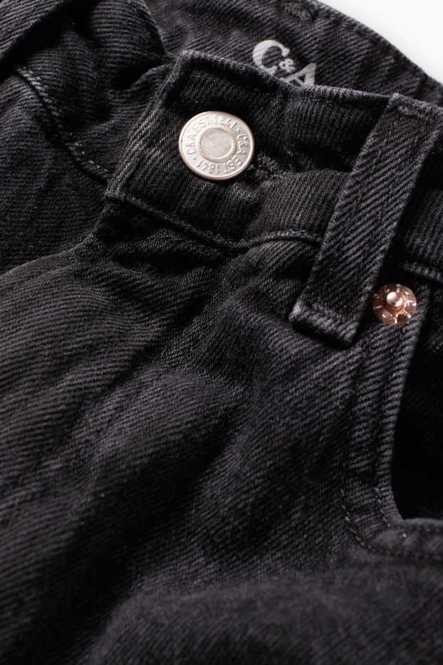 Femei - Pantaloni scurți mom fit - talie înaltă - negru