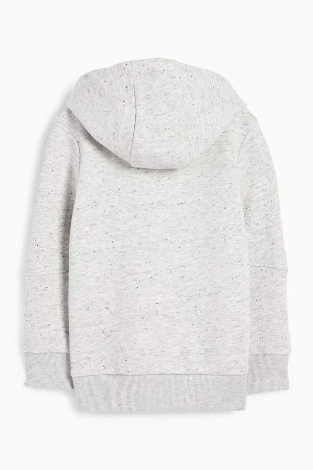 Kinder Jungen - Sweatjacke mit Kapuze - hellgrau-melange