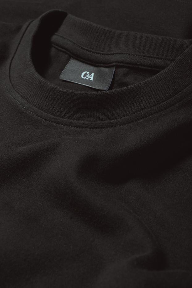 Pánské - Tričko - relaxed fit - černá