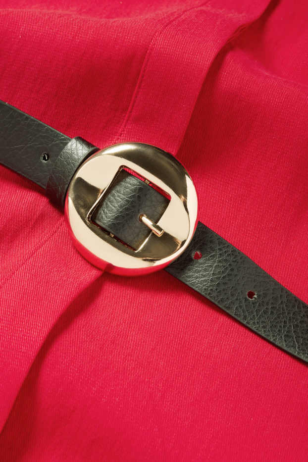 Damen - Blusenkleid mit Gürtel - rot