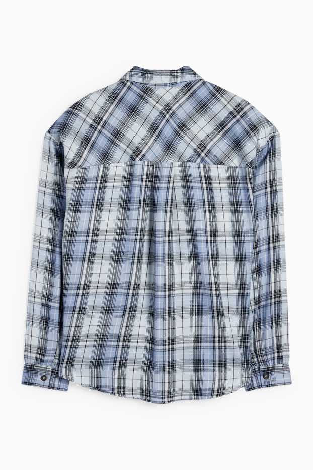 Kinderen: meisjes - Overhemd - geruit - blauw / lichtblauw
