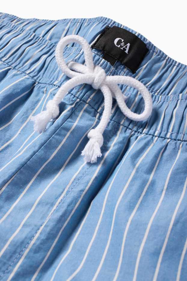Hommes - Short - à rayures - bleu / blanc