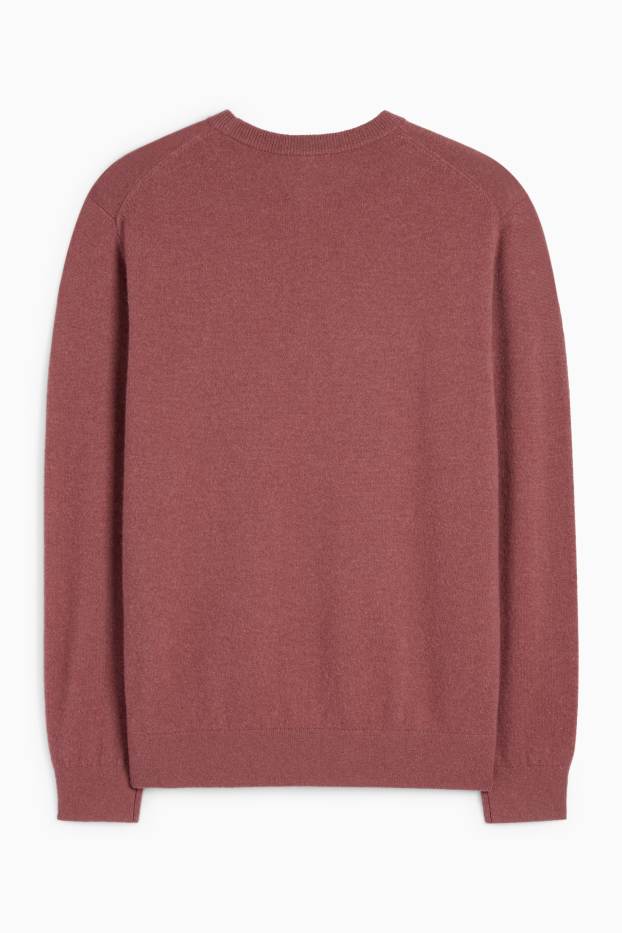 Herren - Kaschmir-Pullover - bordeaux