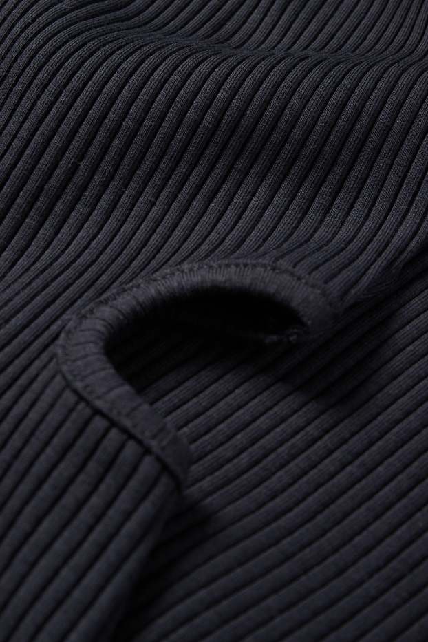 Bambine - Vestito - a coste - nero