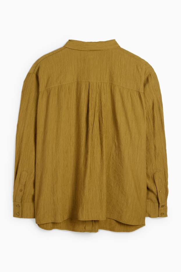 Damen - Bluse - strukturiert - khaki
