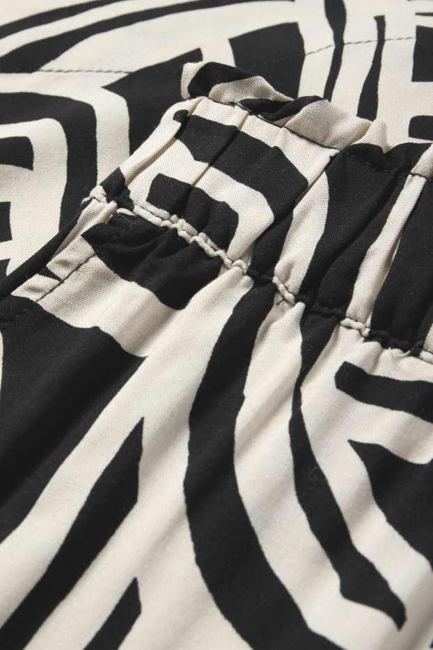 Femmes - Short - high waist - à motif - noir / beige