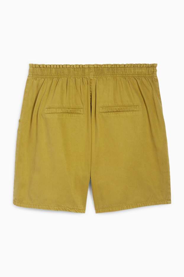 Damen - Shorts - High Waist - senfgelb