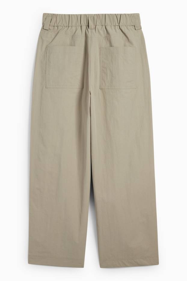 Dona - Pantalons de tela - high waist - wide leg - gris clar