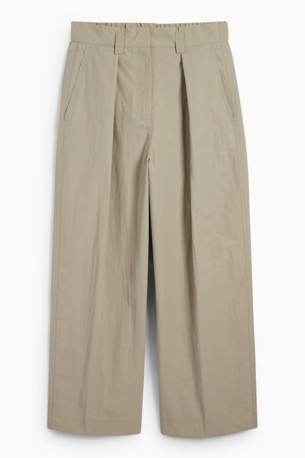 Dona - Pantalons de tela - high waist - wide leg - gris clar