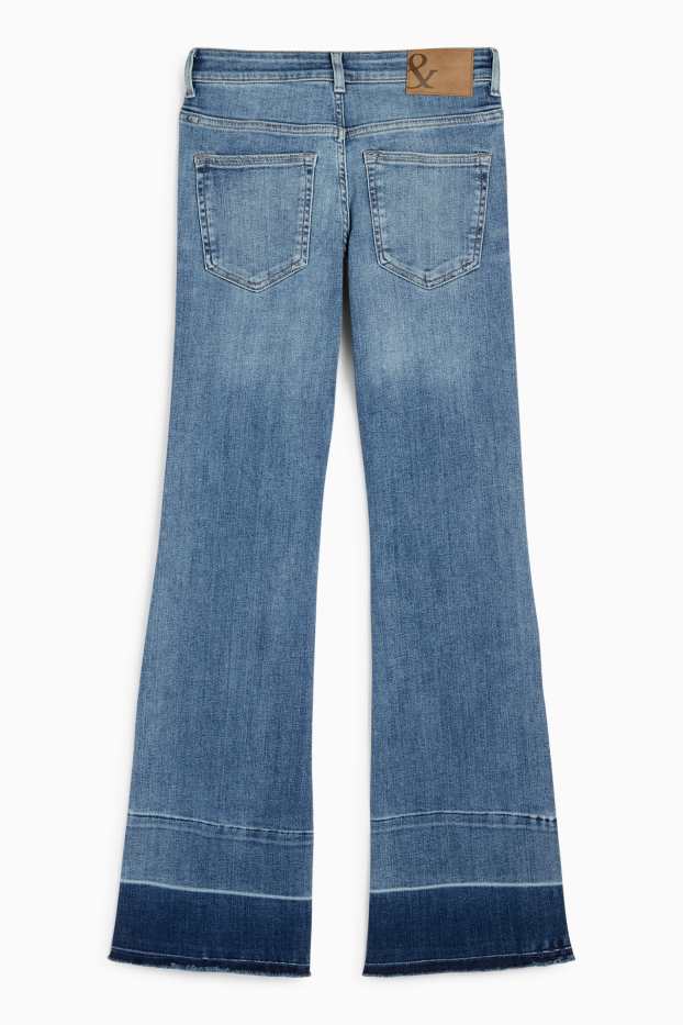 Women - Flared jeans - mid-rise waist - LYCRA® - blue denim